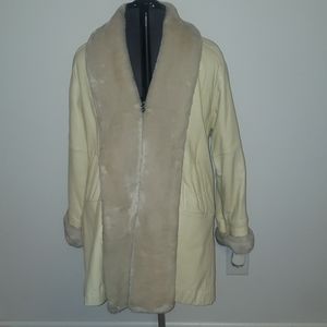 Leather Fur Lined Coat